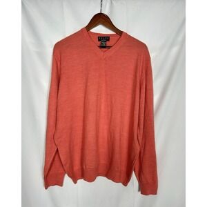 Valda Toscano Italy 100% Merino Wool V Neck Mens Pullover Sweater Luxury Size XL